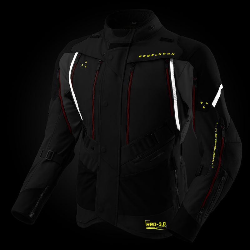 Rebelhorn Hardy 3.0 Textile Jacket Dark Grey / Black / Fluo Yellow FREE UK Delivery, FREE 365 Day Returns | Moto Central
