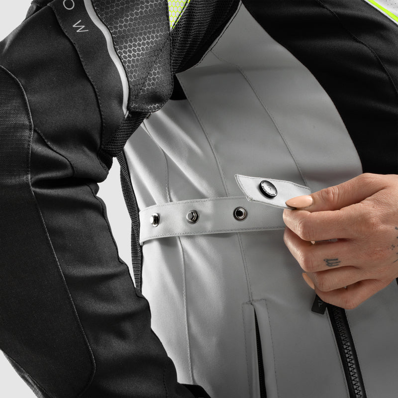 Rebelhorn Hiflow 5 Ladies Textile Jacket Black / Grey / Fluo Yellow FREE UK Delivery, FREE 365 Day Returns | Moto Central