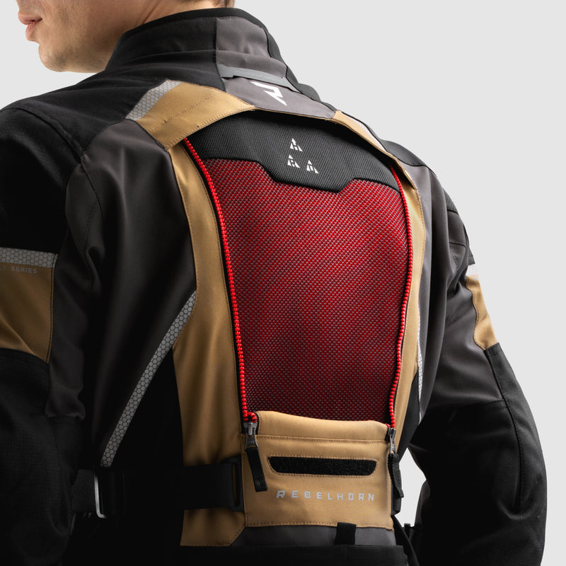 Rebelhorn Hardy 3.0 Textile Jacket Desert / Grey / Red FREE UK Delivery, FREE 365 Day Returns | Moto Central