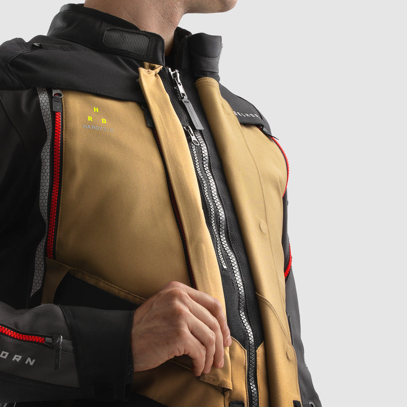 Rebelhorn Hardy 3.0 Textile Jacket Desert / Grey / Red FREE UK Delivery, FREE 365 Day Returns | Moto Central