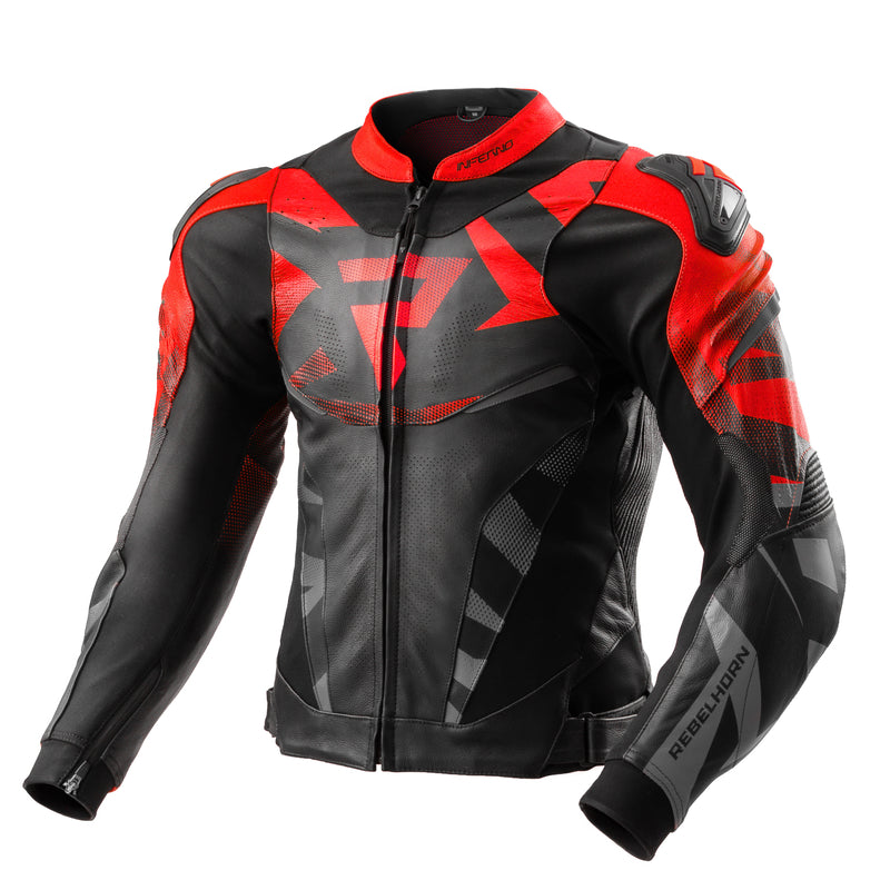 Rebelhorn Inferno Leather Jacket Black / Fluo Red FREE UK Delivery, FREE 365 Day Returns | Moto Central