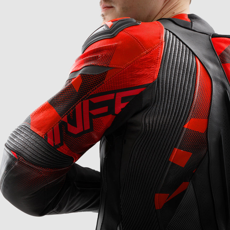 Rebelhorn Inferno Leather Jacket Black / Fluo Red FREE UK Delivery, FREE 365 Day Returns | Moto Central