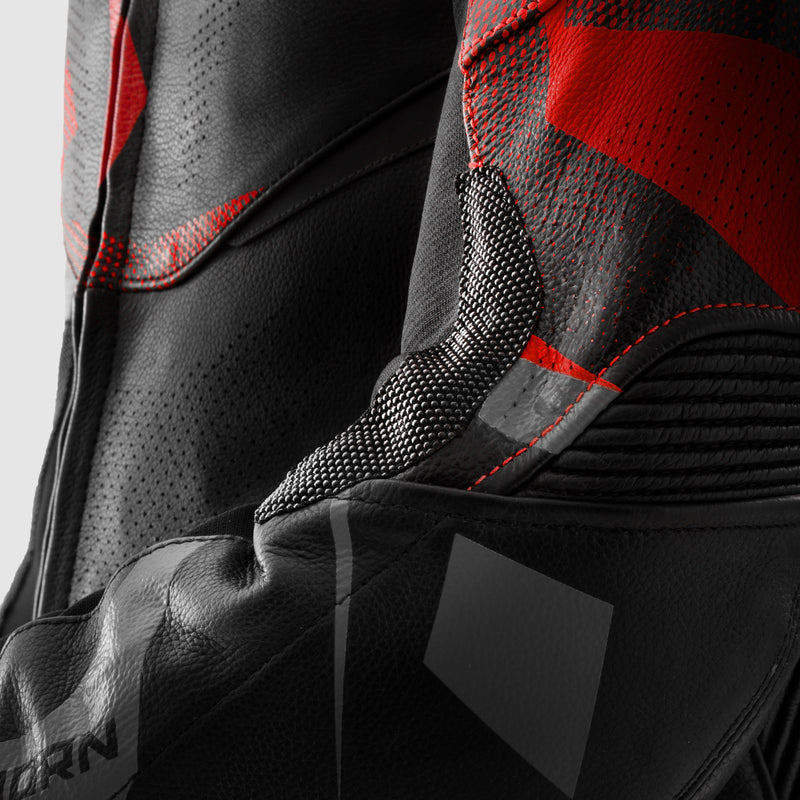 Rebelhorn Inferno Leather Jacket Black / Fluo Red FREE UK Delivery, FREE 365 Day Returns | Moto Central