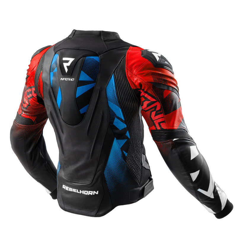 Rebelhorn Inferno Leather Jacket Black / Blue / White / Red FREE UK Delivery, FREE 365 Day Returns | Moto Central