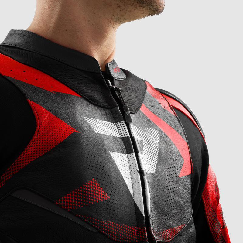 Rebelhorn Inferno Leather Jacket Black / Blue / White / Red FREE UK Delivery, FREE 365 Day Returns | Moto Central