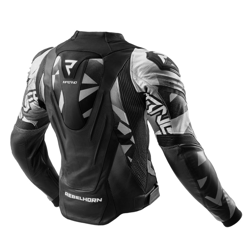 Rebelhorn Inferno Leather Jacket Black / White FREE UK Delivery, FREE 365 Day Returns | Moto Central