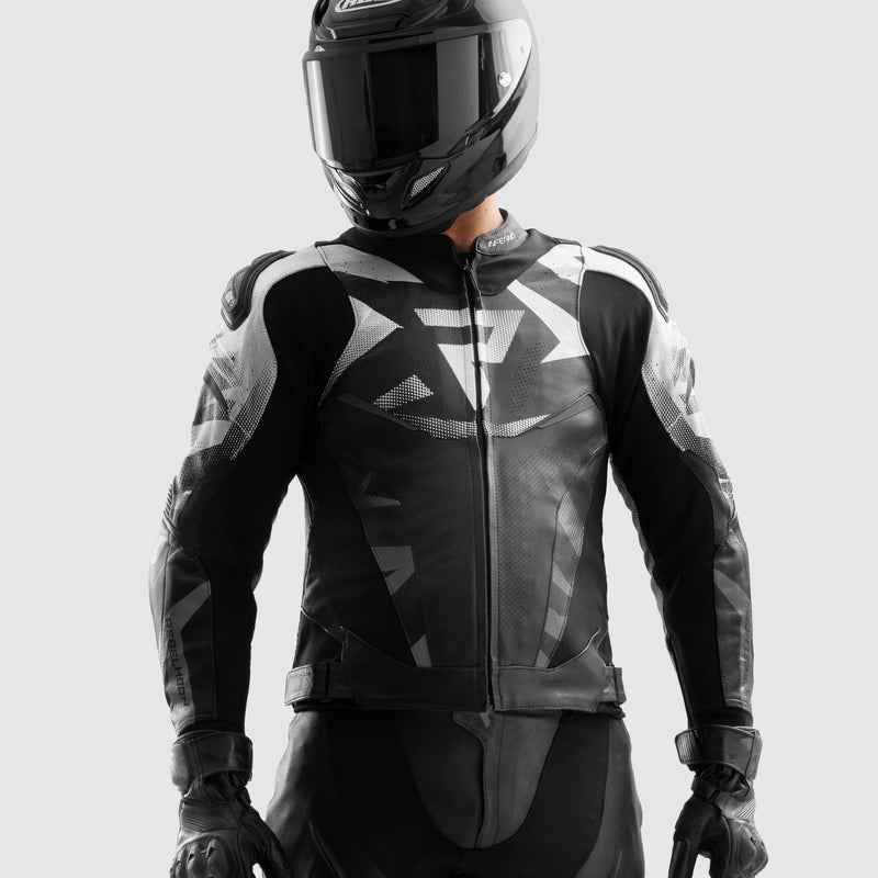 Rebelhorn Inferno Leather Jacket Black / White FREE UK Delivery, FREE 365 Day Returns | Moto Central