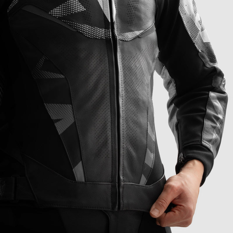 Rebelhorn Inferno Leather Jacket Black / White FREE UK Delivery, FREE 365 Day Returns | Moto Central