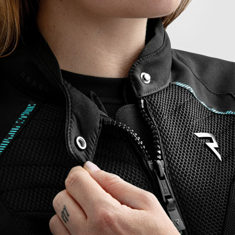 Rebelhorn Jax Ladies Textile Jacket Black / Blue FREE UK Delivery, FREE 365 Day Returns | Moto Central