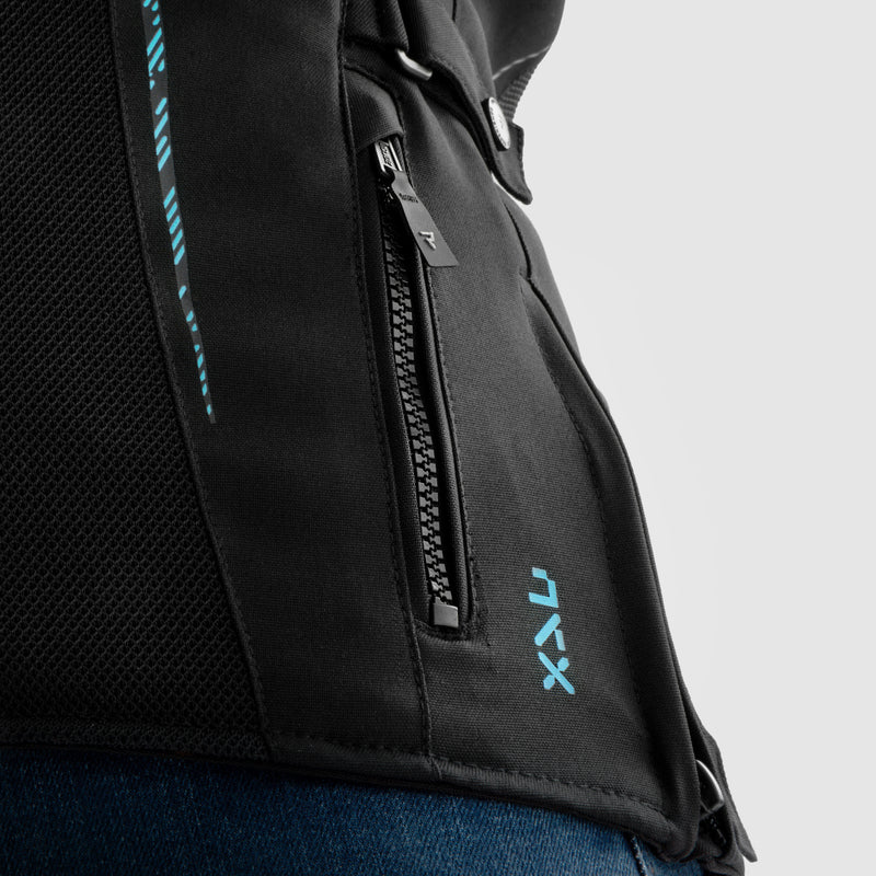 Rebelhorn Jax Ladies Textile Jacket Black / Blue FREE UK Delivery, FREE 365 Day Returns | Moto Central