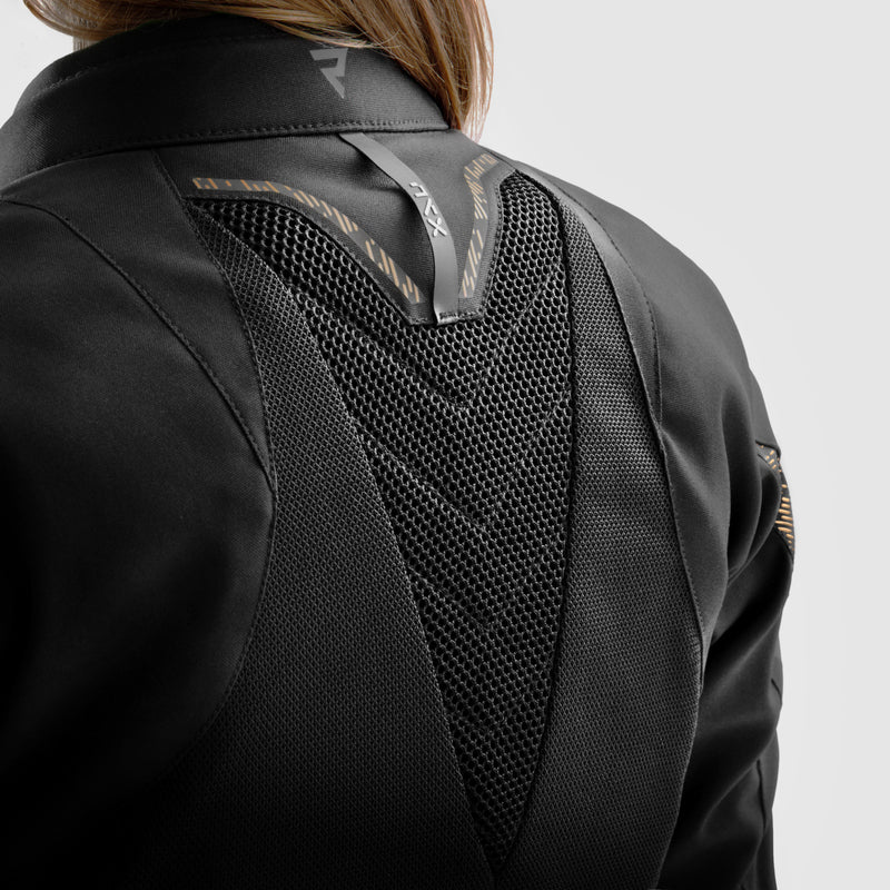 Rebelhorn Jax Ladies Textile Jacket Black / Gold FREE UK Delivery, FREE 365 Day Returns | Moto Central