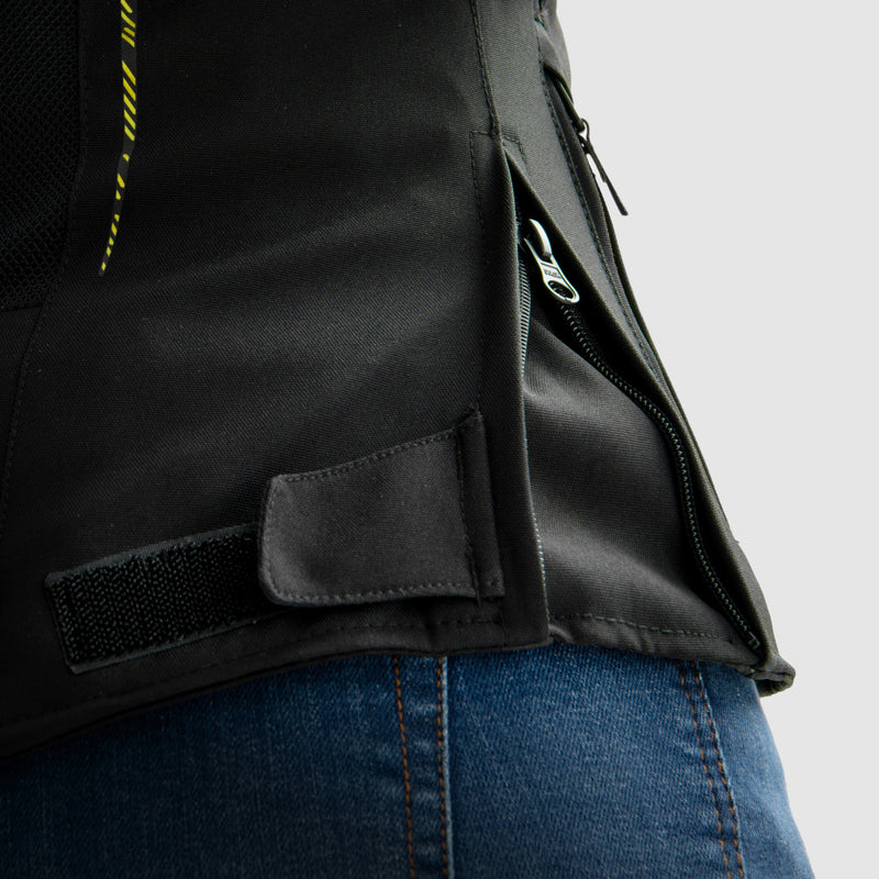 Rebelhorn Jax Ladies Textile Jacket Black / Fluo Yellow FREE UK Delivery, FREE 365 Day Returns | Moto Central