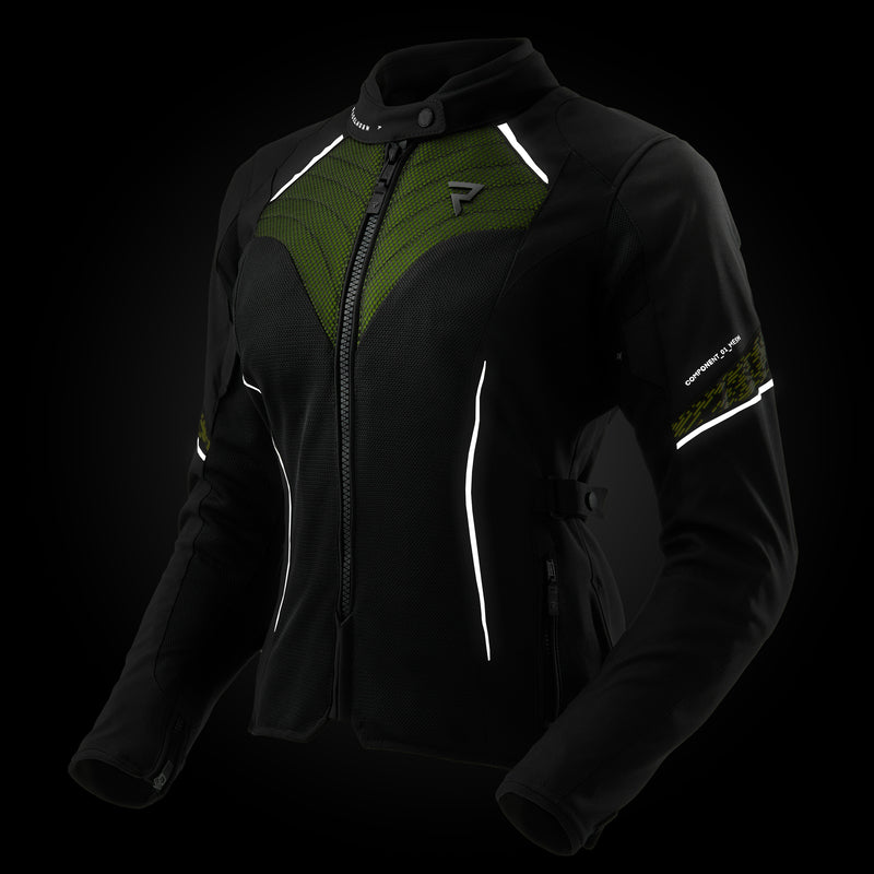 Rebelhorn Jax Ladies Textile Jacket Black / Fluo Yellow FREE UK Delivery, FREE 365 Day Returns | Moto Central