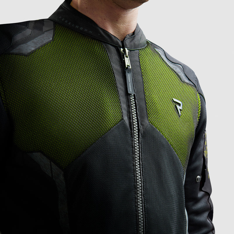 Rebelhorn Jax Textile Jacket Black / Fluo Yellow FREE UK Delivery, FREE 365 Day Returns | Moto Central