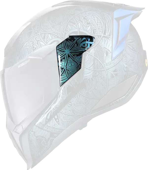 Icon Ultraflite Opal Mandala Helmet Side Plates Blue - FREE UK Shipping, FREE 365 Day Returns | Moto Central