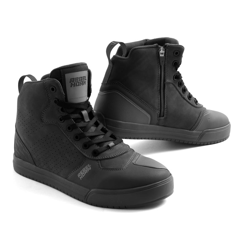 Rebelhorn Spike Waterproof Boots Black FREE UK Delivery, FREE 365 Day Returns | Moto Central
