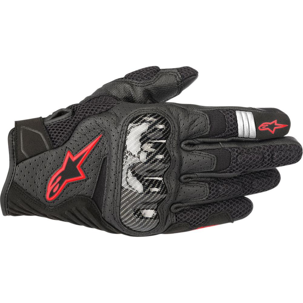 Alpinestars SMX-1 Air V2 Gloves — Black/Red Fluo