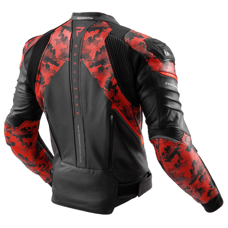 Rebelhorn Veloce Leather Jacket Black / Fluo Red FREE UK Delivery, FREE 365 Day Returns | Moto Central