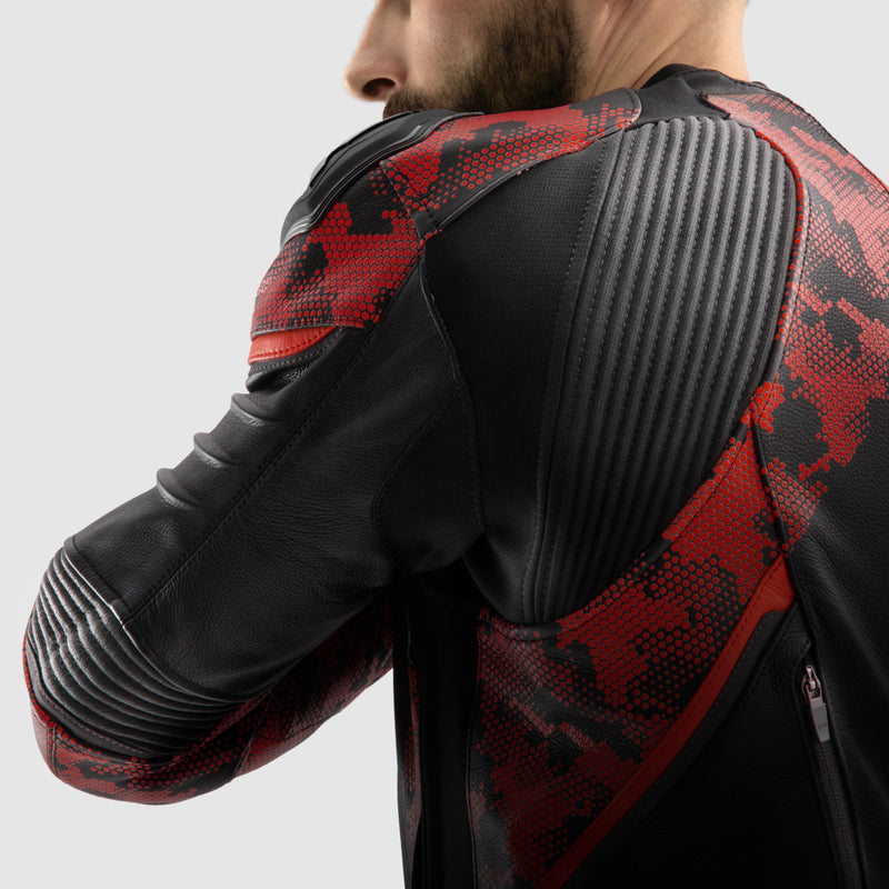 Rebelhorn Veloce Leather Jacket Black / Fluo Red FREE UK Delivery, FREE 365 Day Returns | Moto Central