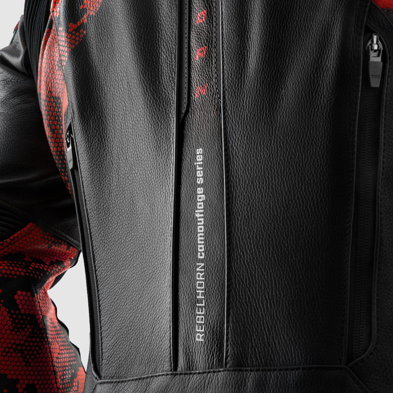 Rebelhorn Veloce Leather Jacket Black / Fluo Red FREE UK Delivery, FREE 365 Day Returns | Moto Central