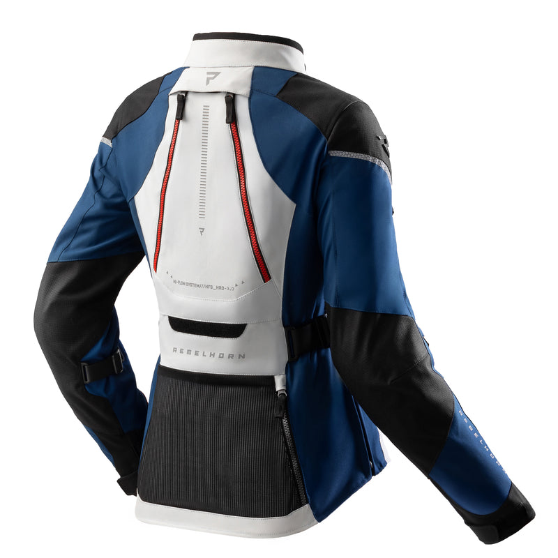 Rebelhorn Hardy 3.0 Ladies Textile Jacket Blue / Grey / Red FREE UK Delivery, FREE 365 Day Returns | Moto Central