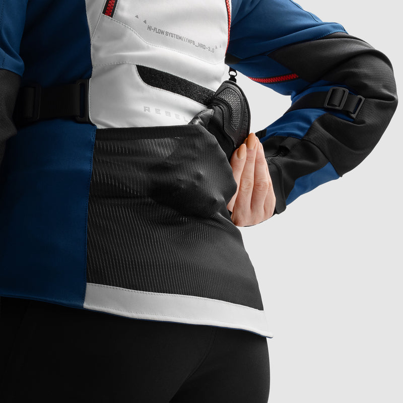Rebelhorn Hardy 3.0 Ladies Textile Jacket Blue / Grey / Red FREE UK Delivery, FREE 365 Day Returns | Moto Central