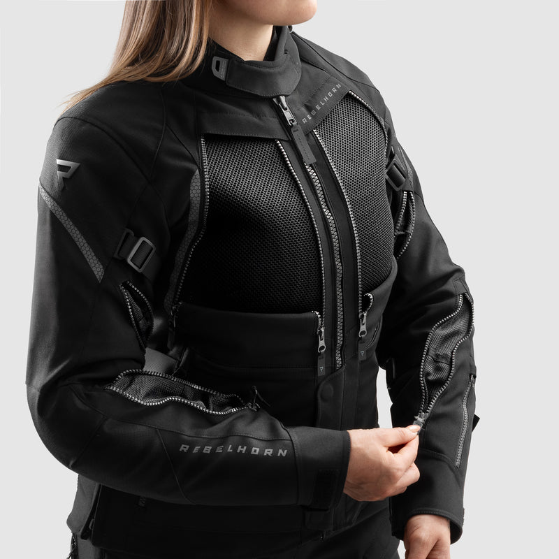 Rebelhorn Hardy 3.0 Ladies Textile Jacket Black FREE UK Delivery, FREE 365 Day Returns | Moto Central