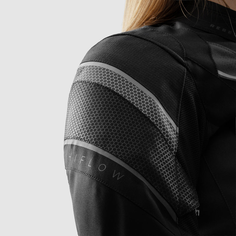 Rebelhorn Hiflow 5 Ladies Textile Jacket Black FREE UK Delivery, FREE 365 Day Returns | Moto Central