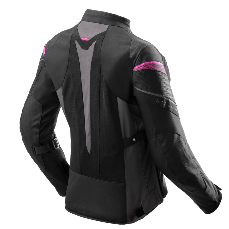 Rebelhorn Hiflow 5 Ladies Textile Jacket Black / Grey / Fluo Pink FREE UK Delivery, FREE 365 Day Returns | Moto Central