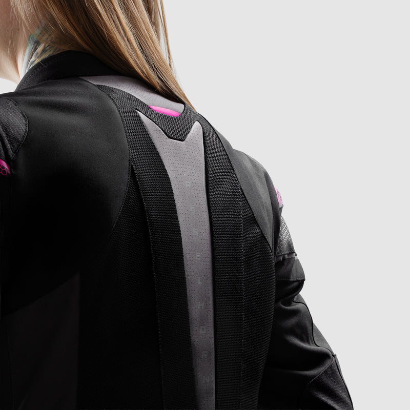 Rebelhorn Hiflow 5 Ladies Textile Jacket Black / Grey / Fluo Pink FREE UK Delivery, FREE 365 Day Returns | Moto Central