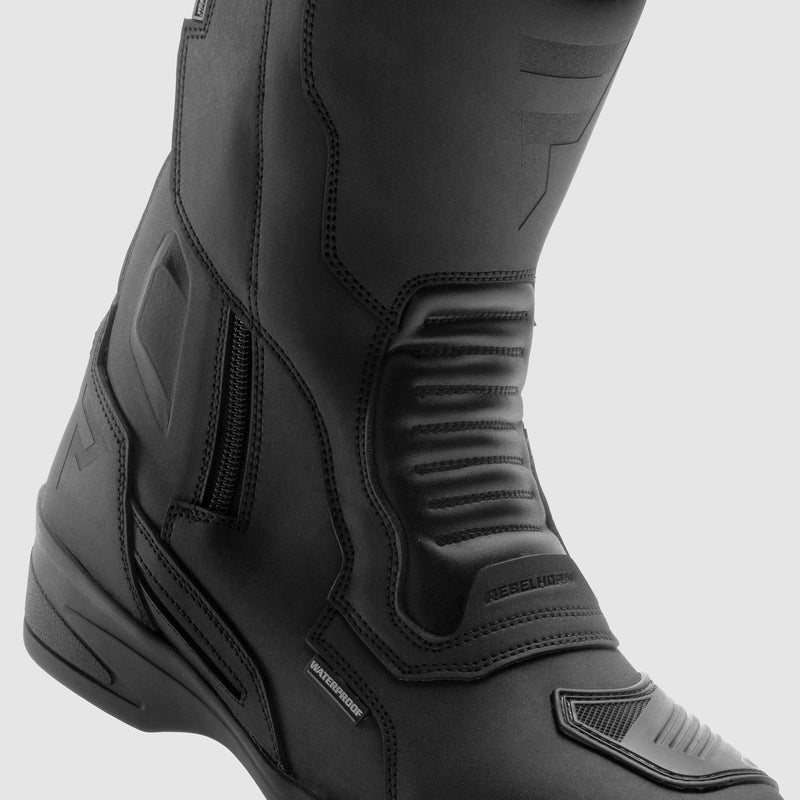 Rebelhorn Scout High Heel Boots Matt Black FREE UK Delivery, FREE 365 Day Returns | Moto Central