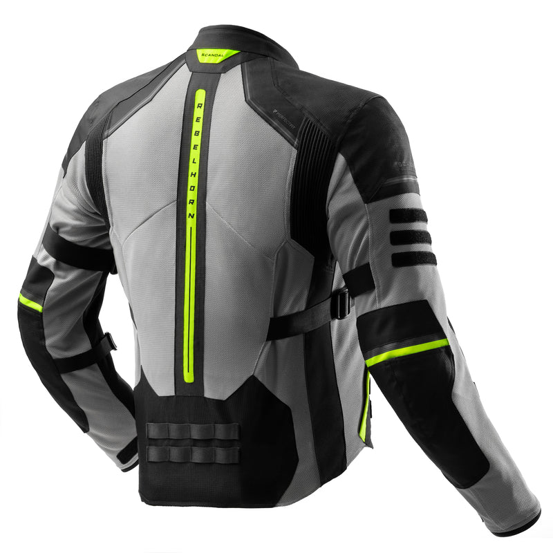Rebelhorn Scandal 3 Textile Jacket Black / Grey / Fluo Yellow FREE UK Delivery, FREE 365 Day Returns | Moto Central