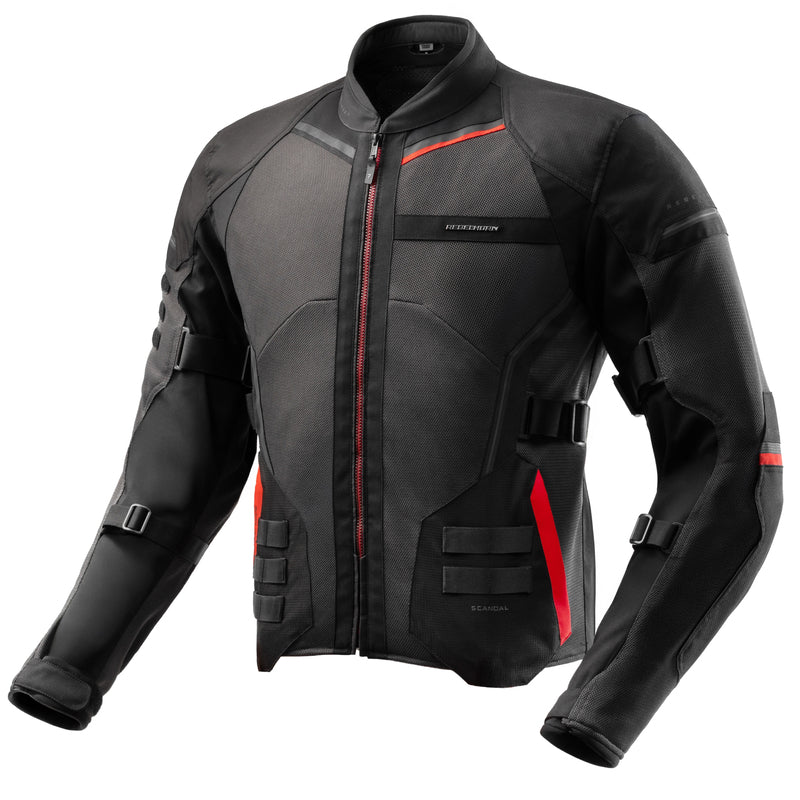 Rebelhorn Scandal 3 Textile Jacket Black / Dark Grey / Red FREE UK Delivery, FREE 365 Day Returns | Moto Central