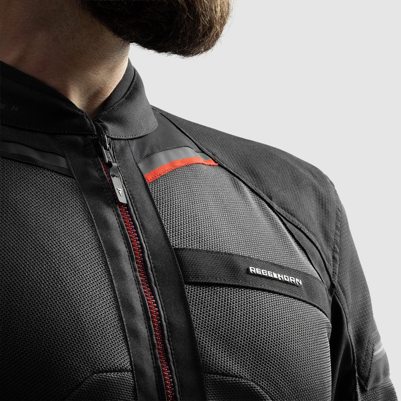 Rebelhorn Scandal 3 Textile Jacket Black / Dark Grey / Red FREE UK Delivery, FREE 365 Day Returns | Moto Central