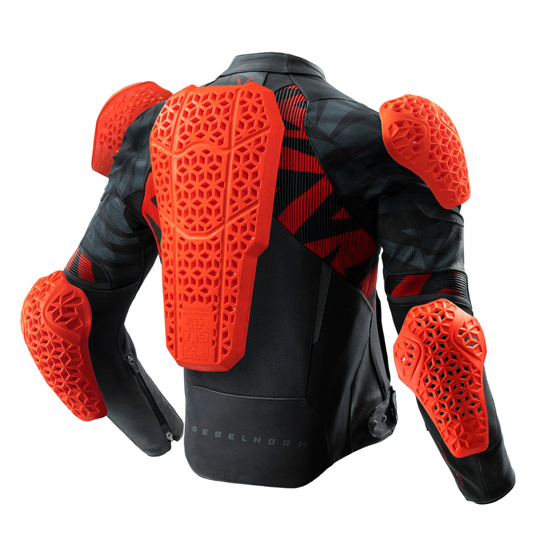 Rebelhorn Vandal 2 Leather Jacket Black / Grey / Fluo Red FREE UK Delivery, FREE 365 Day Returns | Moto Central