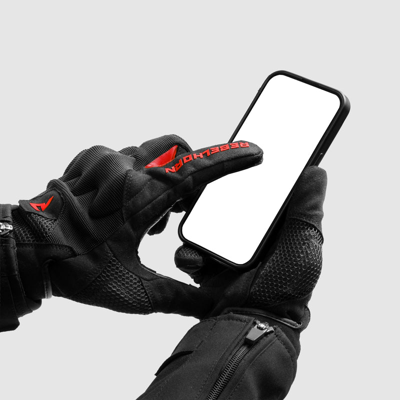 Rebelhorn Core Gloves Black / Red FREE UK Delivery, FREE 365 Day Returns | Moto Central