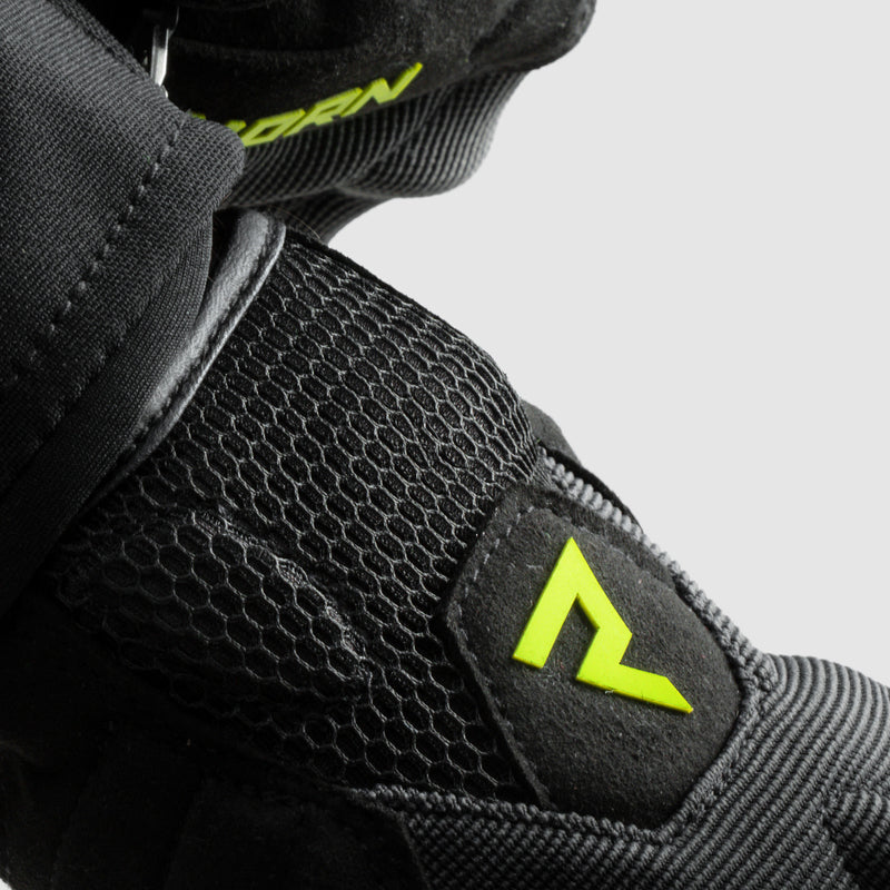 Rebelhorn Core Gloves Black / Grey / Fluo Yellow FREE UK Delivery, FREE 365 Day Returns | Moto Central