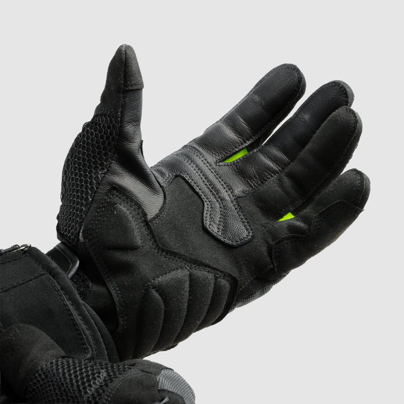 Rebelhorn Core Gloves Black / Grey / Fluo Yellow FREE UK Delivery, FREE 365 Day Returns | Moto Central