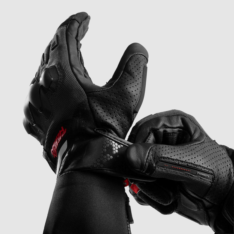 Rebelhorn Defender Gloves Black / Red FREE UK Delivery, FREE 365 Day Returns | Moto Central