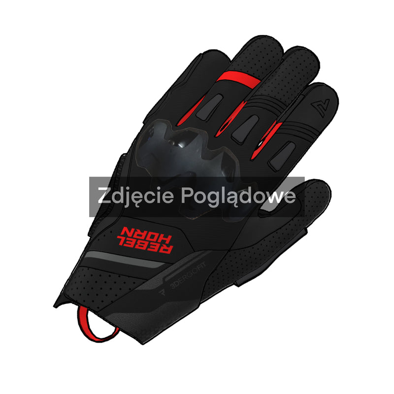 Rebelhorn Defender Gloves Black / Red FREE UK Delivery, FREE 365 Day Returns | Moto Central