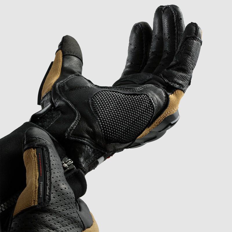 Rebelhorn Defender Gloves Desert / Black / Red FREE UK Delivery, FREE 365 Day Returns | Moto Central