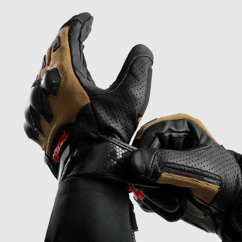 Rebelhorn Defender Gloves Desert / Black / Red FREE UK Delivery, FREE 365 Day Returns | Moto Central