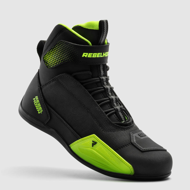 Rebelhorn Swift Boots Black / Fluo Yellow FREE UK Delivery, FREE 365 Day Returns | Moto Central