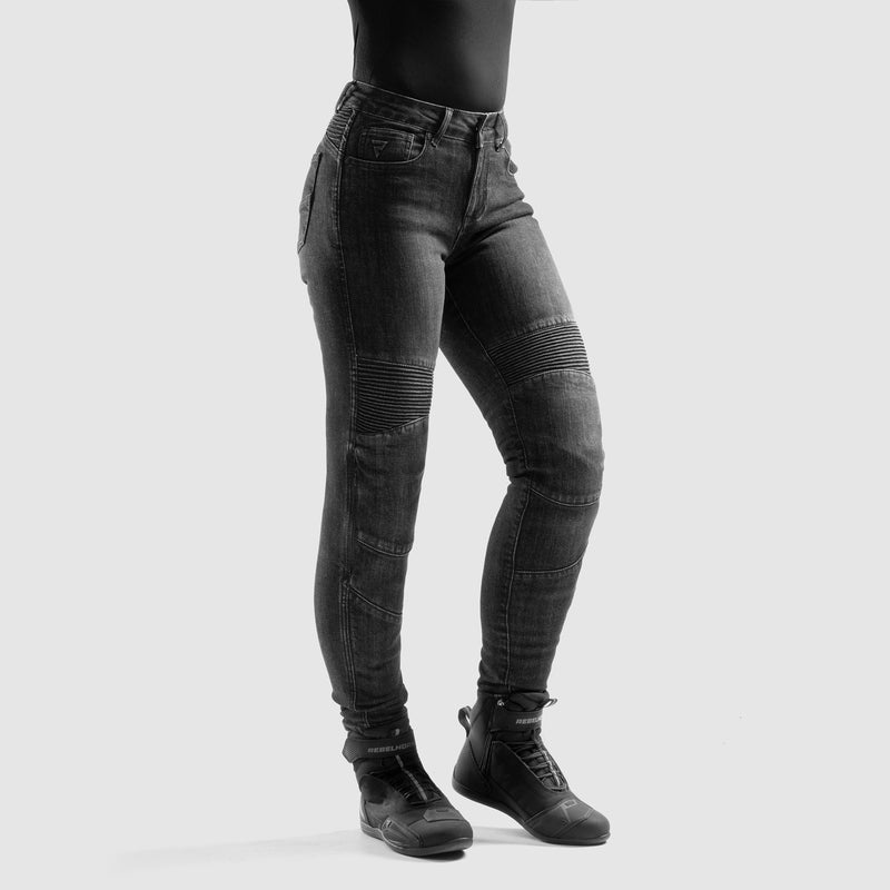 Rebelhorn Agness 2 Ladies Jeans Monolayer Washed Black FREE UK Delivery, FREE 365 Day Returns | Moto Central