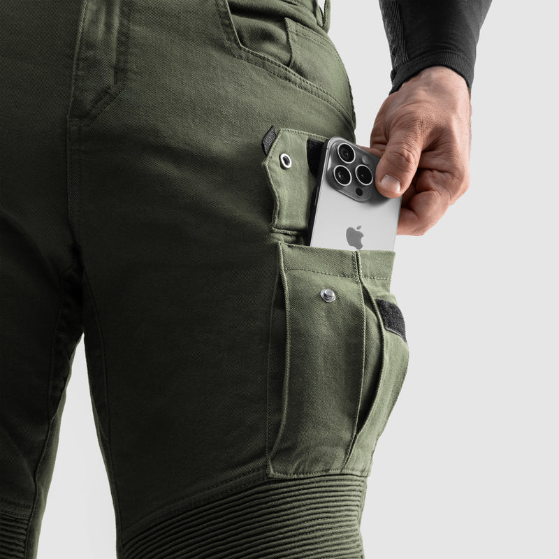 Rebelhorn Faster Jeans Olive Green FREE UK Delivery, FREE 365 Day Returns | Moto Central