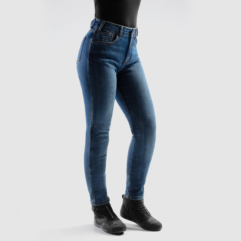 Rebelhorn Classic Ladies Jeans Monolayer Washed Blue FREE UK Delivery, FREE 365 Day Returns | Moto Central