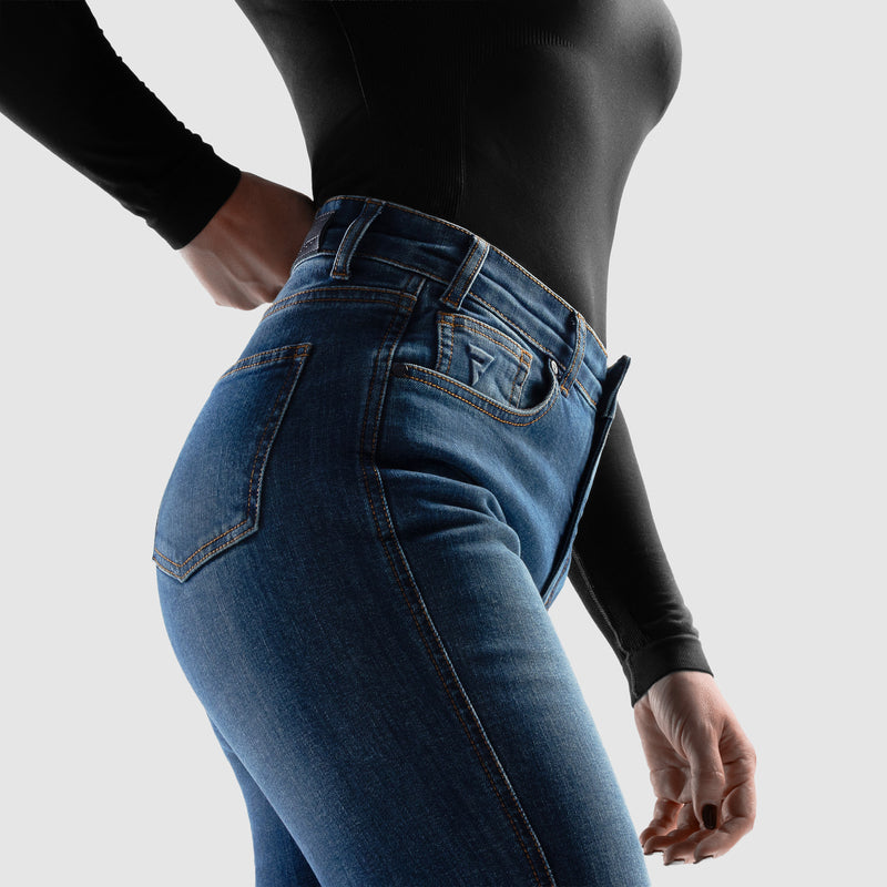 Rebelhorn Classic Ladies Jeans Monolayer Washed Blue FREE UK Delivery, FREE 365 Day Returns | Moto Central