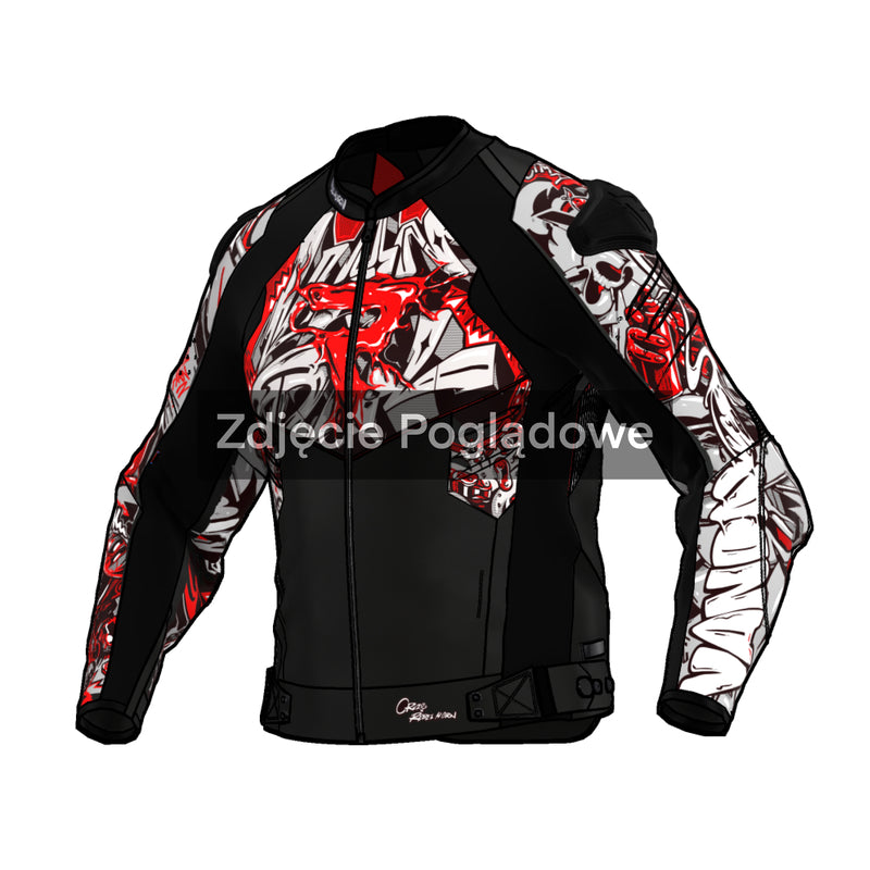 Rebelhorn Vandal 2 Cruze Leather Jacket Black / Dark Grey / Red FREE UK Delivery, FREE 365 Day Returns | Moto Central