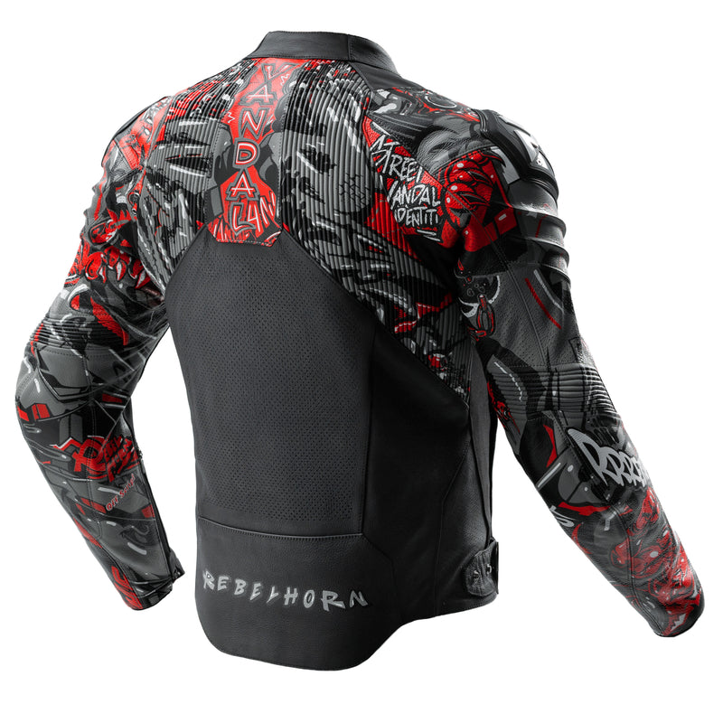 Rebelhorn Vandal 2 Cruze Leather Jacket Black / Dark Grey / Red FREE UK Delivery, FREE 365 Day Returns | Moto Central