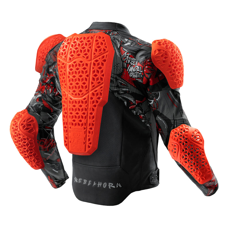 Rebelhorn Vandal 2 Cruze Leather Jacket Black / Dark Grey / Red FREE UK Delivery, FREE 365 Day Returns | Moto Central